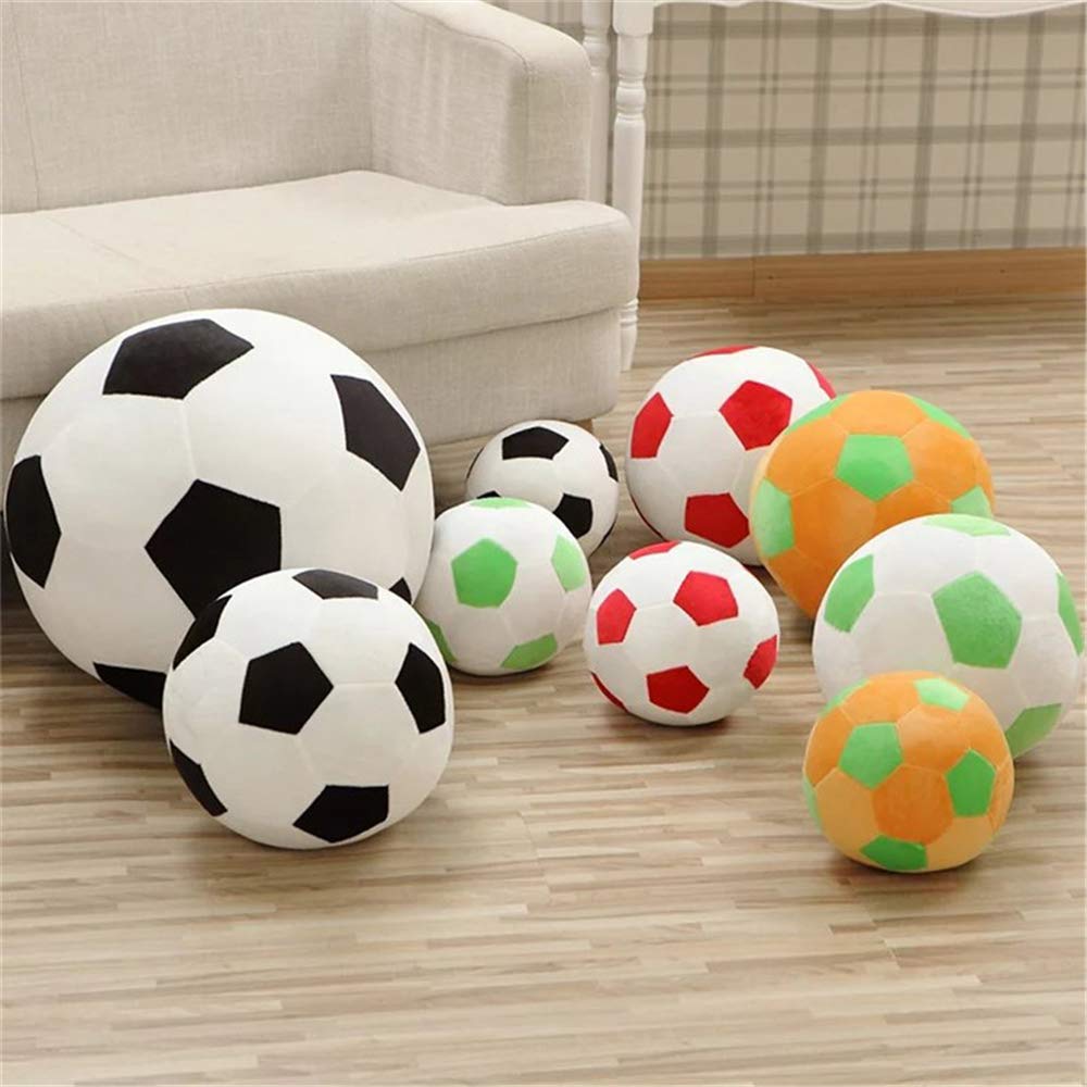 AOQI - Pallone da calcio in peluche, morbido e durevole, regalo per bambini e neonati (verde, giallo, 30 cm)