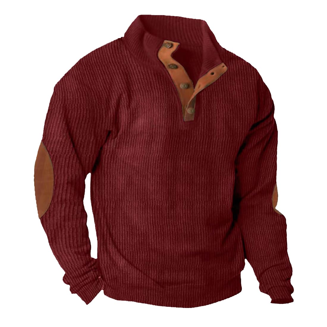 ZOCANIA Aztec Pullover Men's Corduroy Sweatshirt Long Sleeve Stand Collar Button Western Sweatshirts Mens Cowboy Hoodie