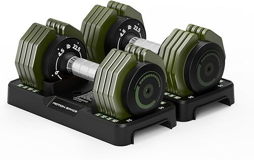Miniatura 1 de Juego de mancuernas ajustables de 12.5 libras22.5 libras, 1 seg de 5 pesos ajustables rápidamente por mango giratorio, mancuernas de metal