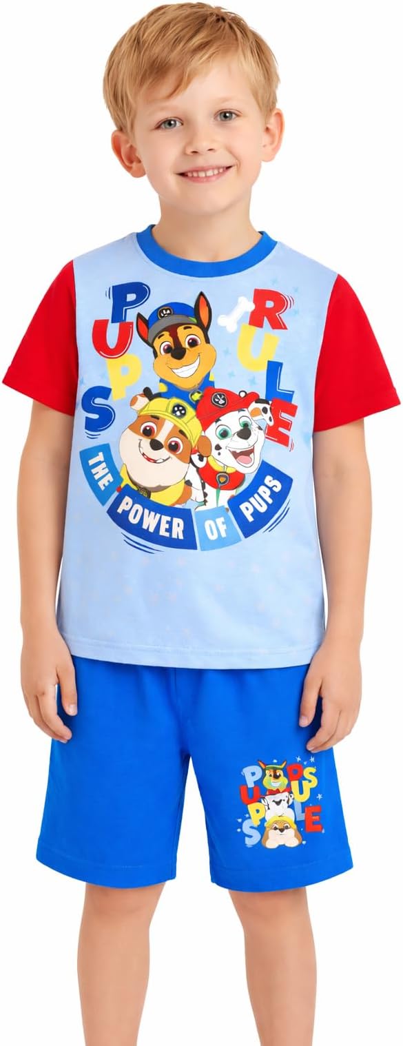 Paw Patrol The Power of Pups Children's Shortie Summer Pyjamas, Blue, Age 18 Months - 6 Years