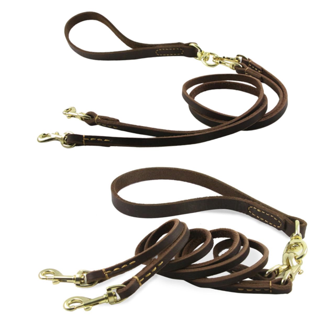 Hemobllo Guinzaglio Doppio per Cani in Materiale Durevole e Regolabile Cinturino Doppia Testa Sicuro e Confortevole per Cani e Cucciolata Accessorio Moda per Animali