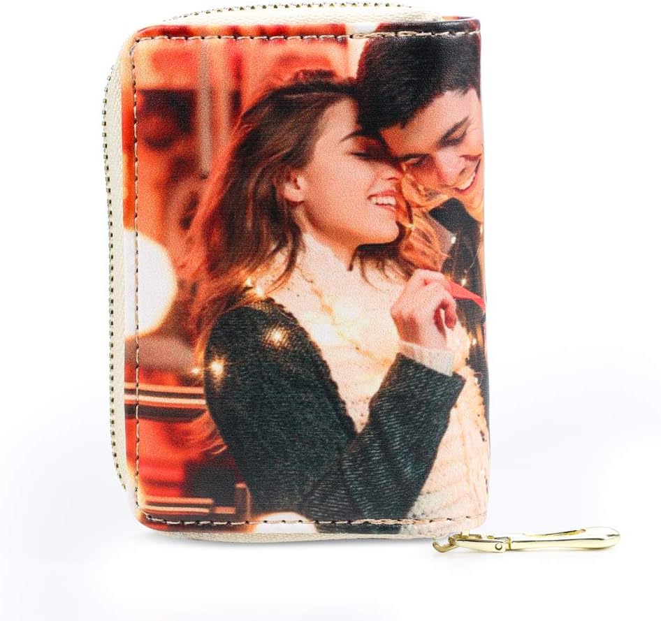 Gemszoo Custom Photo Wallet Personalized Pu Leather Picture Zipper Purse Credit Card Clutch (Large)