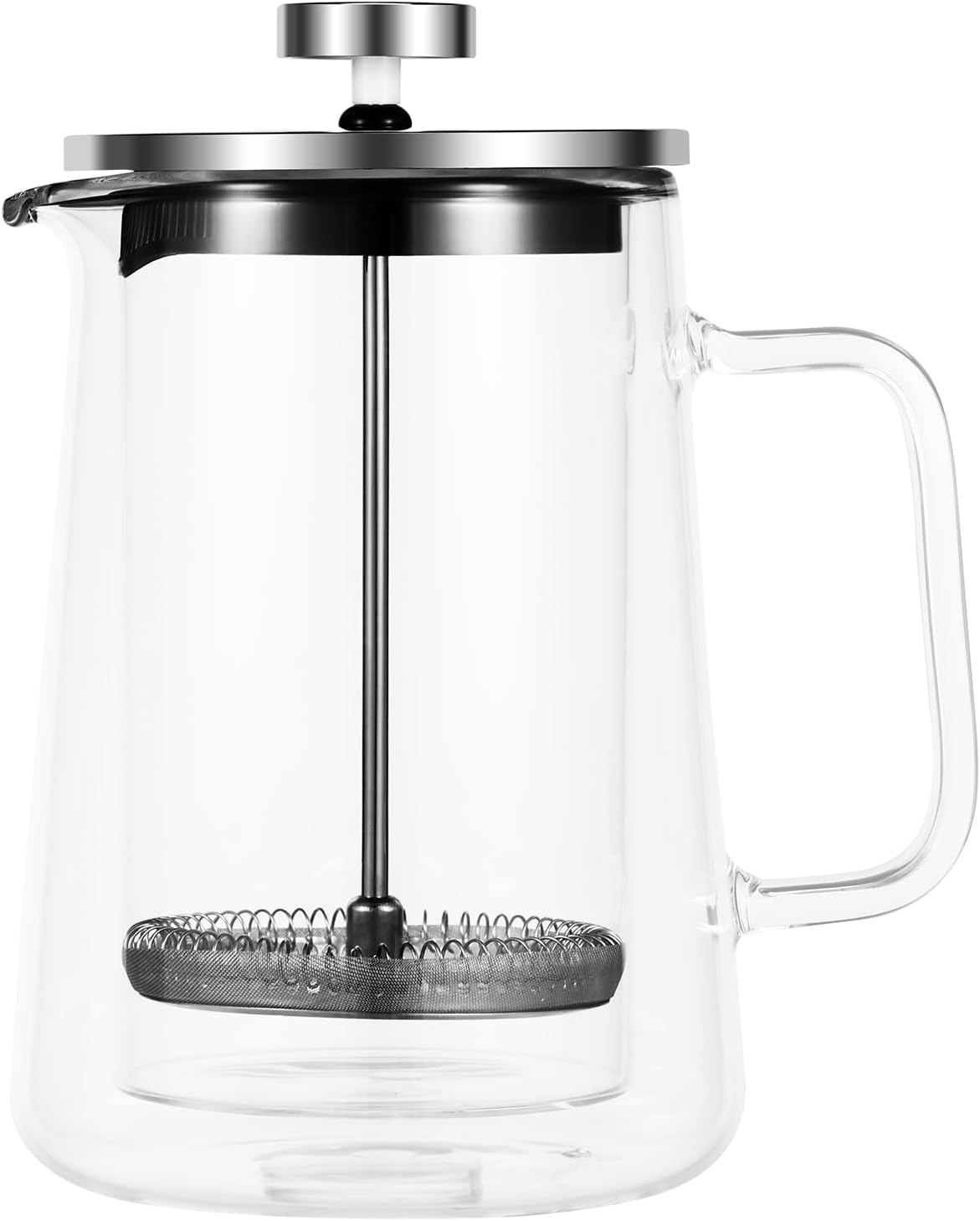 Coffee Press, French Coffee Press, French Press Coffee Pot,Double Wall Glass French Press Clear French Press Tea Maker Multifunctional Coffee Press Coffee Maker for Home Office (1000ml)