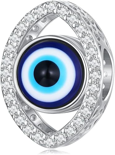 VOROCO Atrapasueños con diseño de estrella de café y luna para pulsera de plata de ley 925 y cuentas para pulsera y collar, joyería de bricolaje