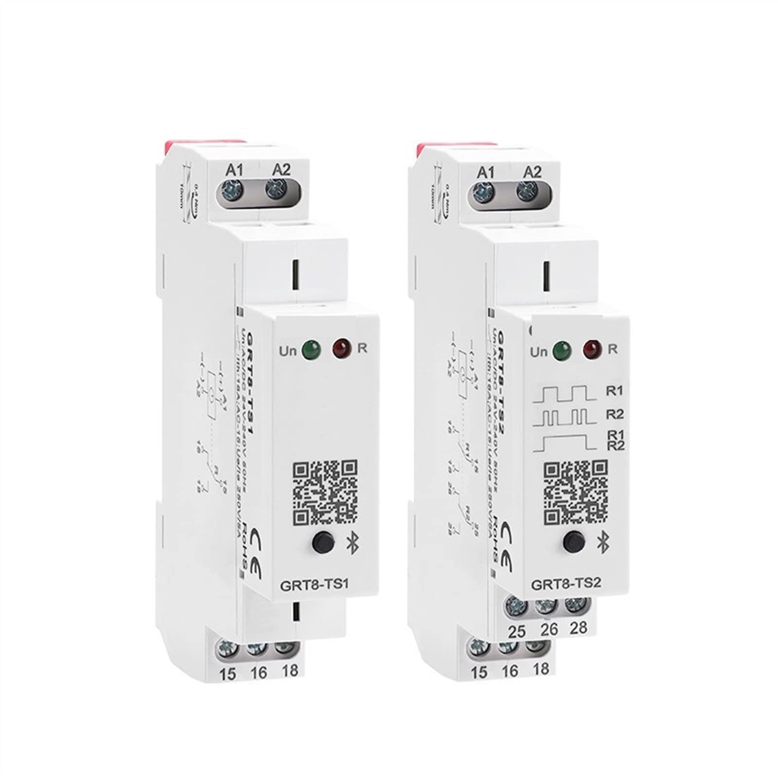 GRT8-TS Relè di controllo del tempo AC/DC24V-240V Power On Off WirelessTimer Switch 16A Mobile Control APP 1Pcs(Ios System,GRT8-TS1 ACDC24-240V)