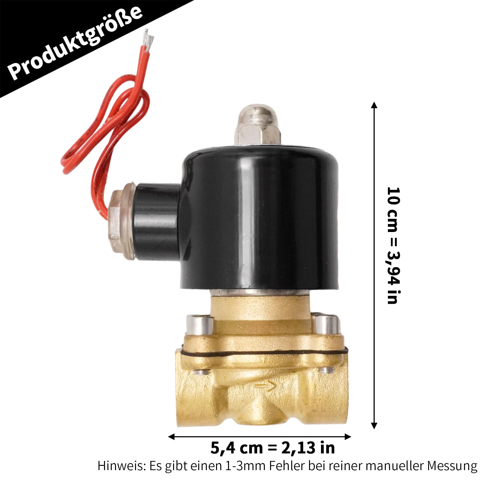 Hoypeyfiy 1/2'' BSP Elektrisch betätigtes Messing-Magnetventil, AC 220 V NC Elektrisch betätigtes Messing-Magnetventil, für Wasser, Luft, Gas und Öl