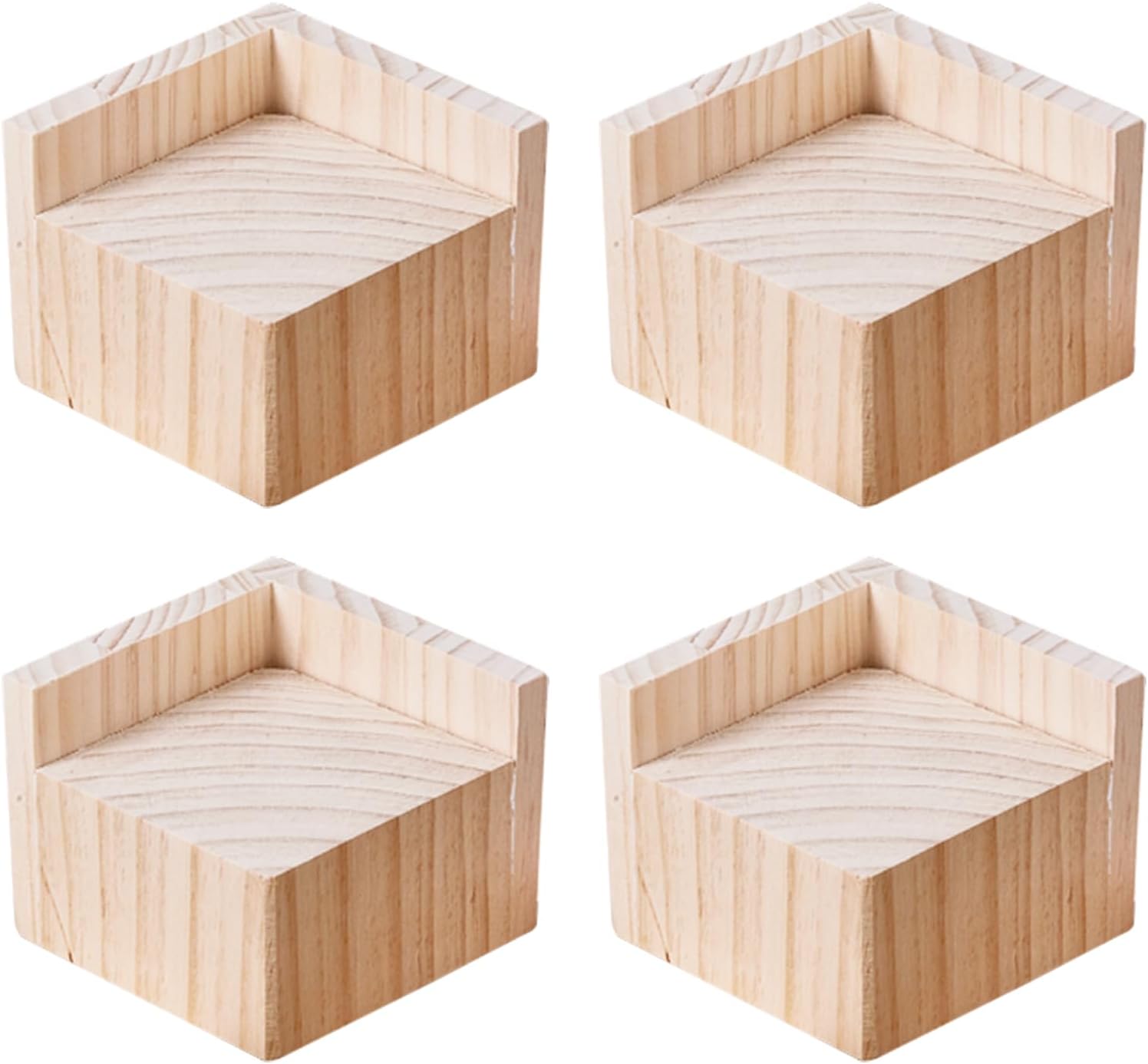 Wood Bed Furniture Riser Pine Furniture Raisers Wood Color Height 3-20cm 4 Pcs(A 12cm-Increase Height 10cm)