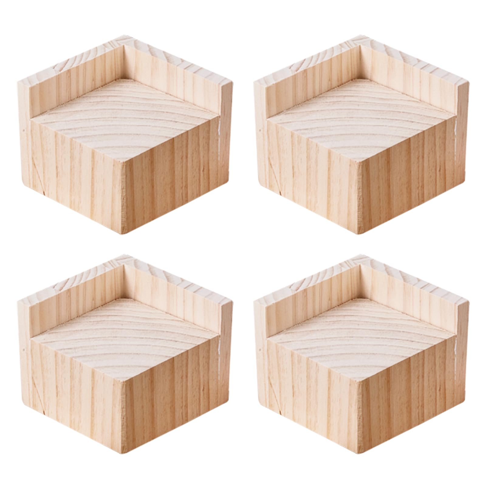 ZBORAVPIX Furniture Riser, Pine Furniture Raisers Heavy Duty Table Risers Wood Bed Feet 4 Pcs Furniture Risers Lifts Height 3-20cm, for Sofa Chair Nightstands(A 10cmIncrease Height 5cm)