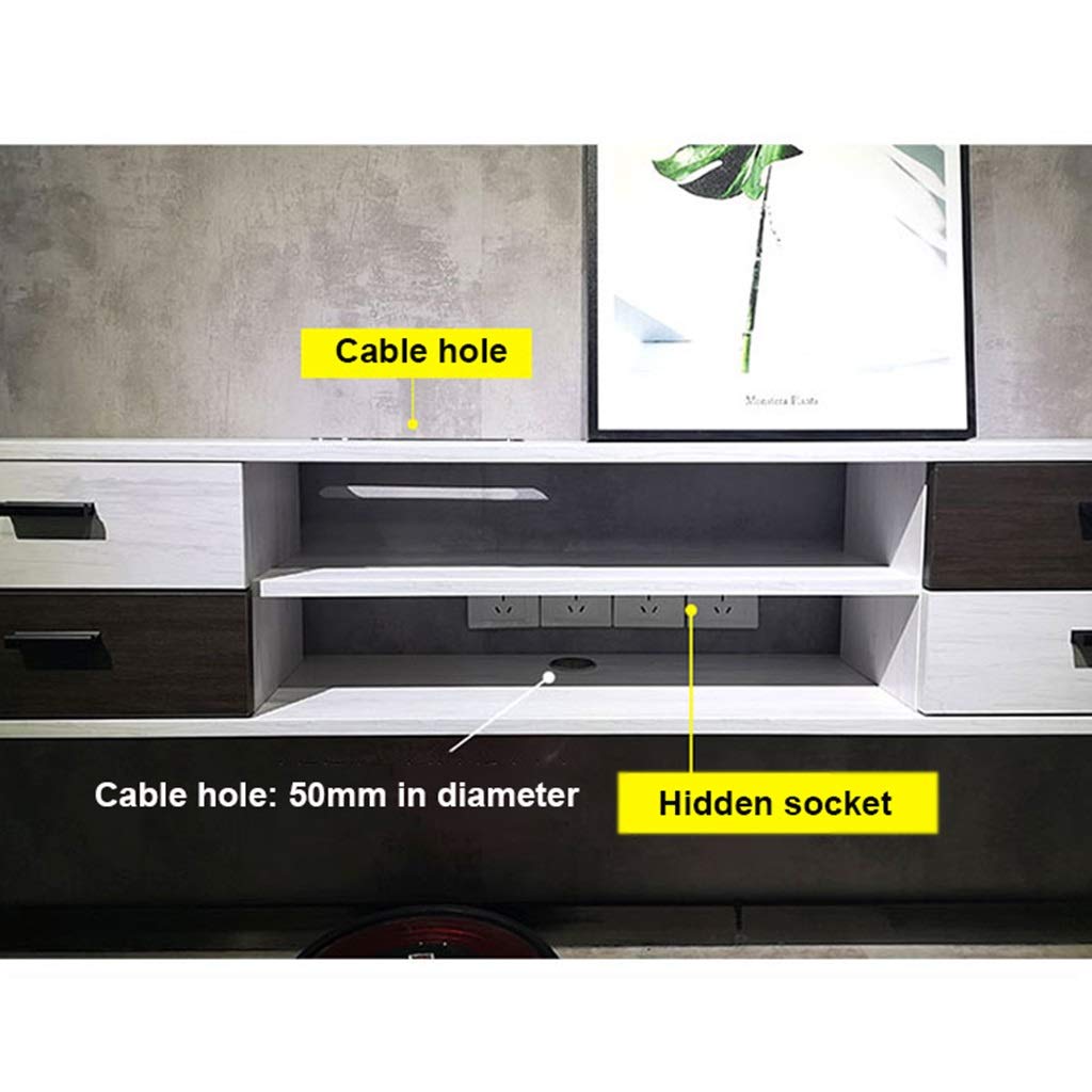 Supporto da parete a 2 ripiani per TV, per lettori DVD, decoder via cavo e accessori TV