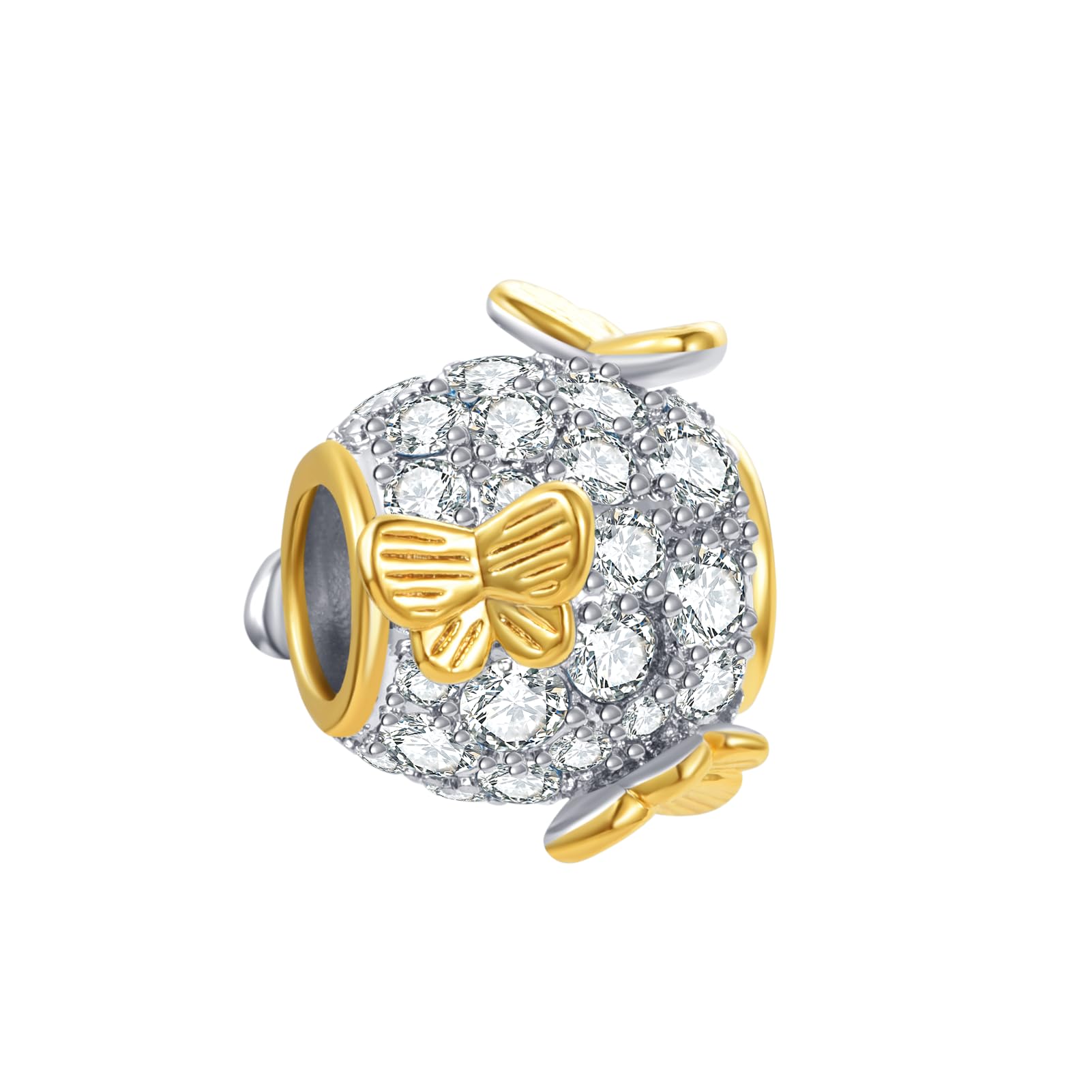 LSxAB Sparkling Birthstone Butterfly Charm Compatible with Pandora Charms Bracelets for Women Birthday Charm