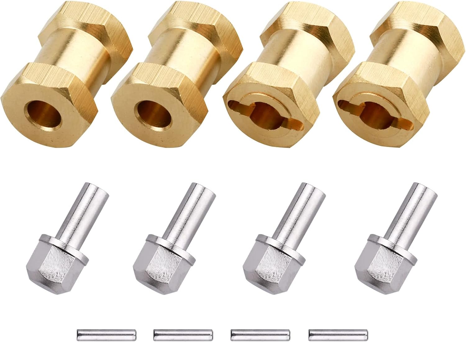 Brass 12mm Wheel Spacer Wheel Hubs Extension Drive Adapter for Axial SCX10 & SCX10 II 1/10 RC Crawler (20mm)