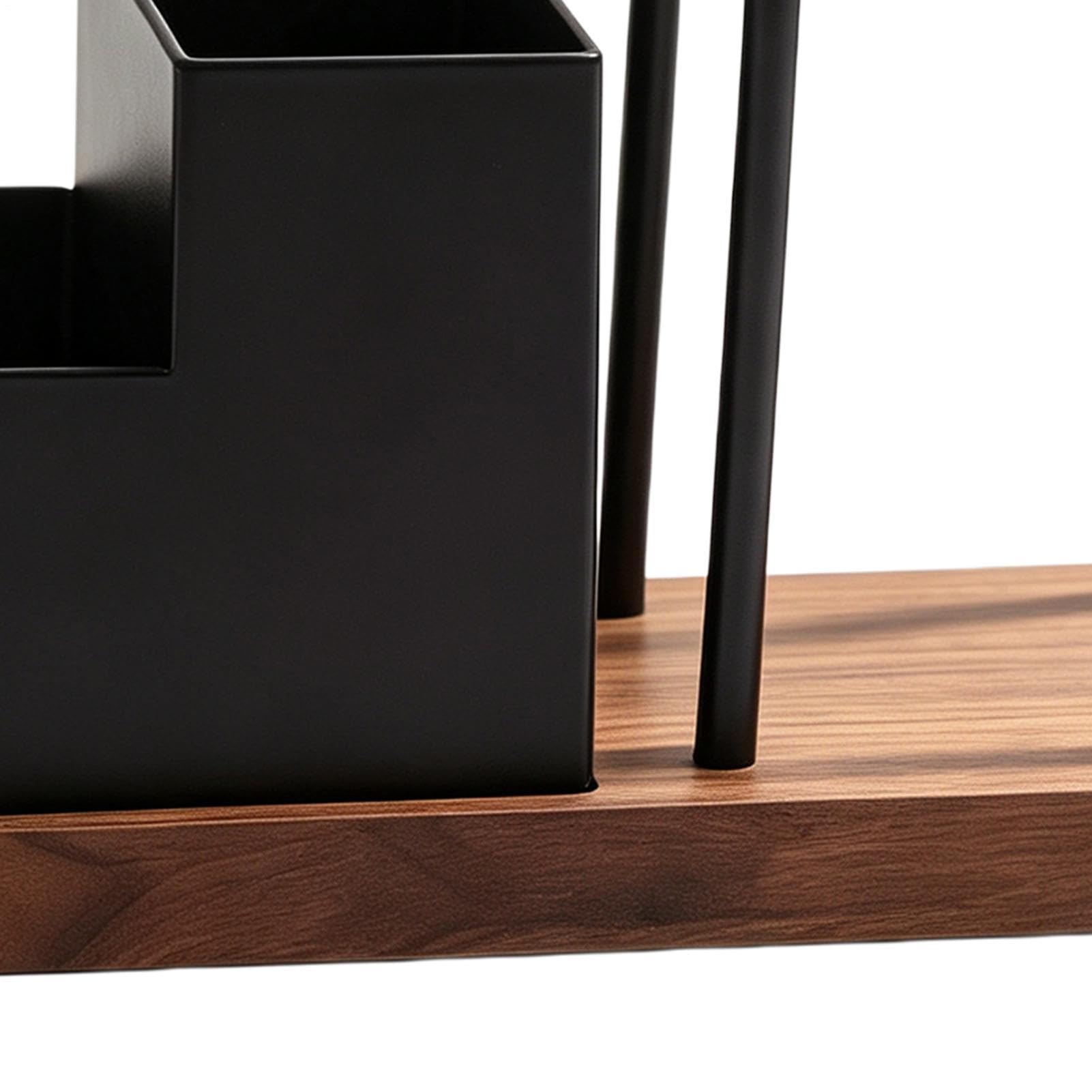 Porta tazze e coperchi Distributore Contenitore da Tavolo con Base in Legno