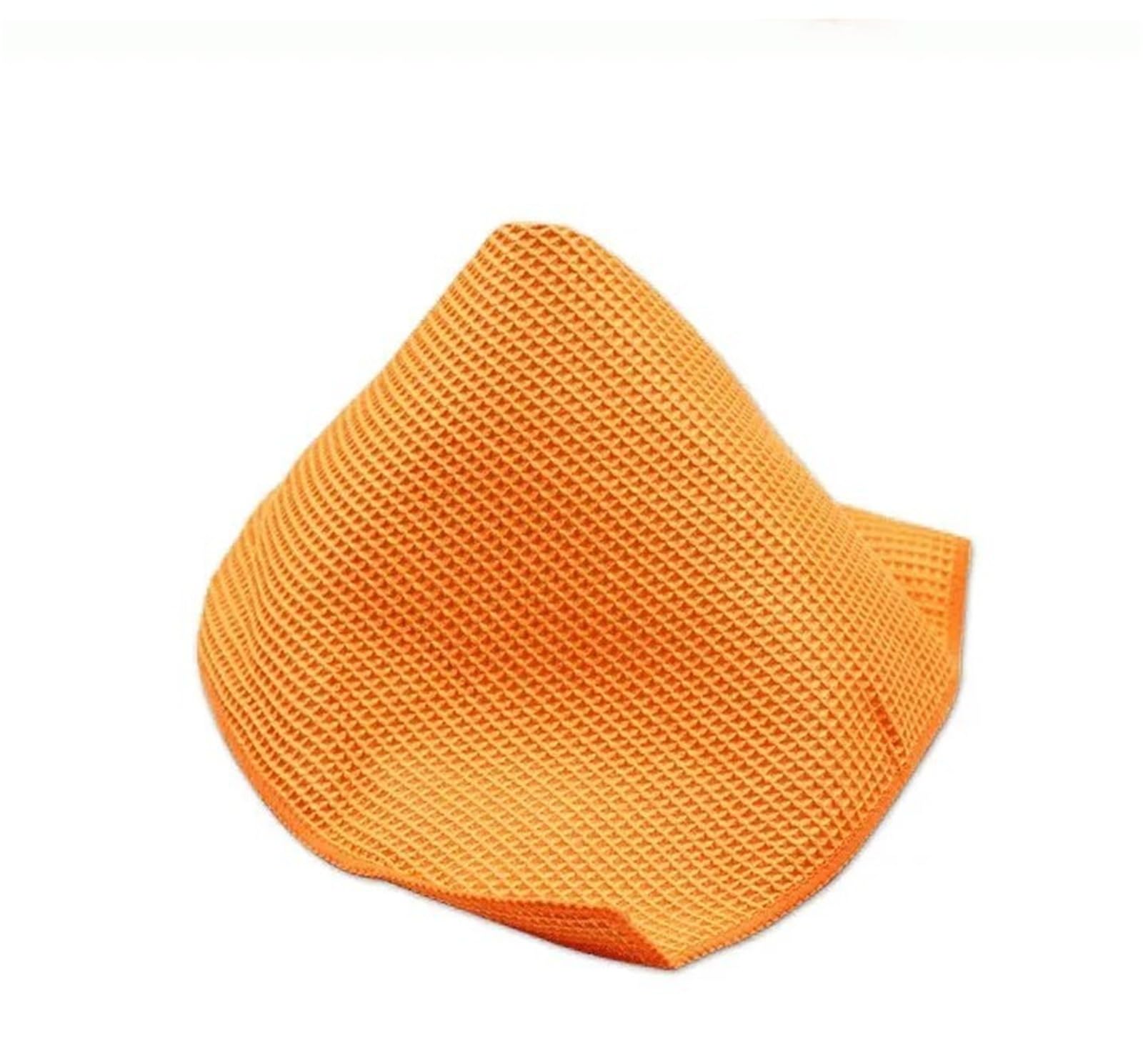 GMEqfhpOPS Car Wash Towel Glass Cleaning Water Drying Microfiber Window Clean Wipe Auto Detailing Waffle Weave for Kitchen Bath 40 * 40cm Towels Bath(Orange)