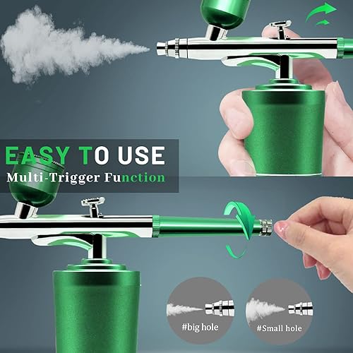 Miniatura 5 de Mini kit de aerógrafo, compresor de aerógrafo inalámbrico recargable portátil, mini juego de aerógrafo para kit de maquillaje de uñas de arcepillo,