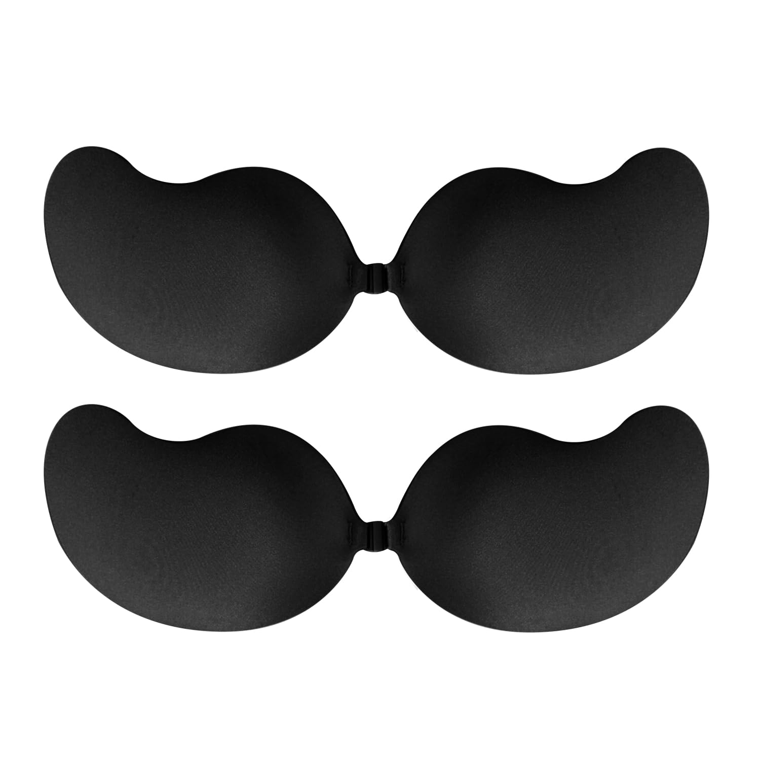 D.duo Women's Black 2 Pack Sticky Strapless Bras, Invisible Bra For Non Slip Silicone Adhesive Bras, Backless Push Up Bra (Black， A)