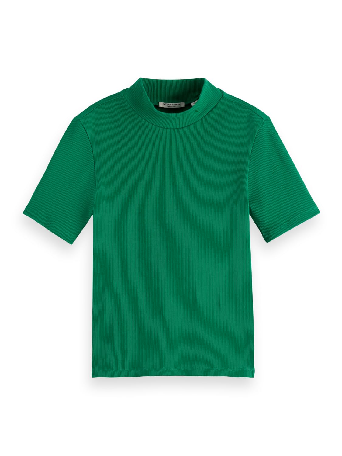 Scotch & Soda Damen Rib Mock Neck T-Shirt