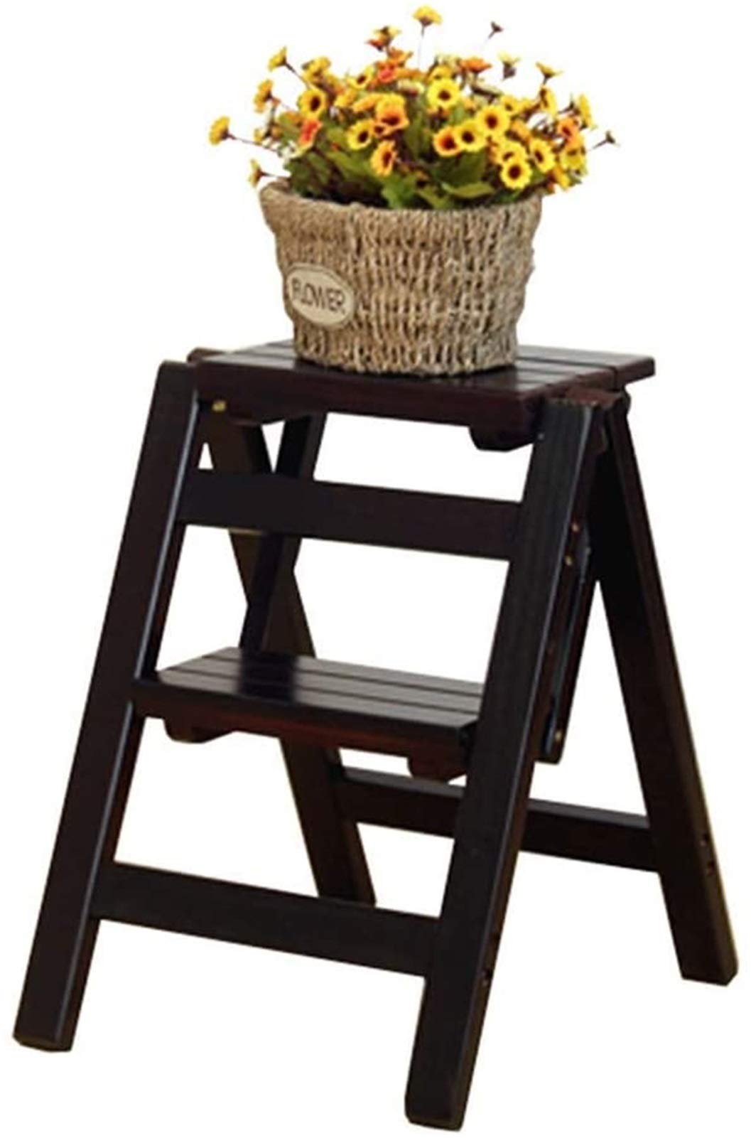 Escabeau portable pliant en bois pour cuisine et petits travaux de la maison