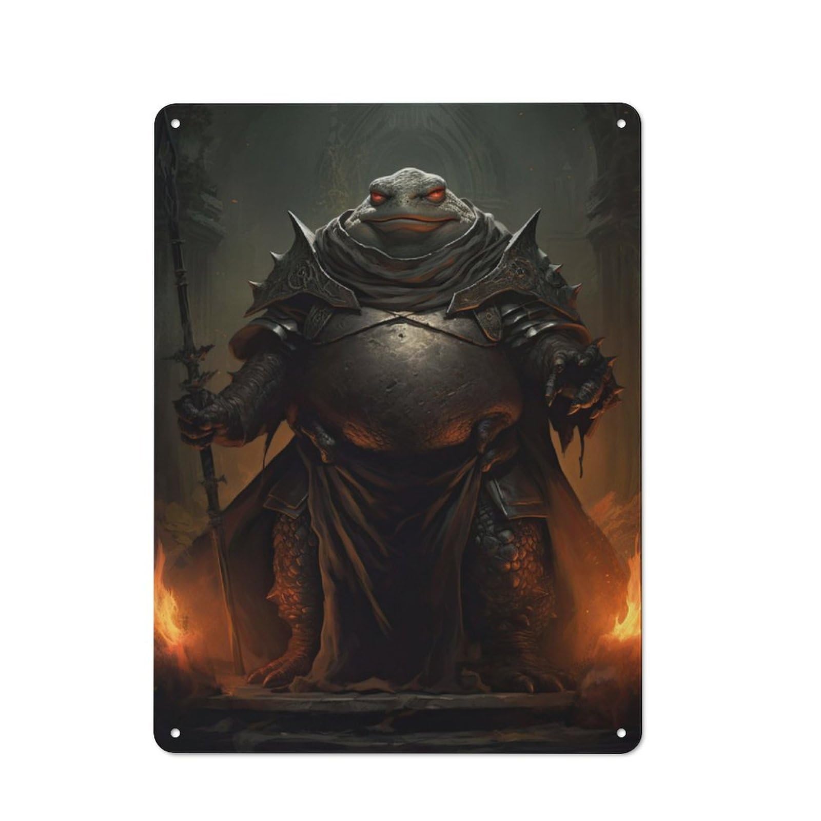 Junmoney The Dark Frog Metal Sign 40X30cm With For Workshop Wall, Rustic Decor, For Garage, Workshop And Man Cave Decoration