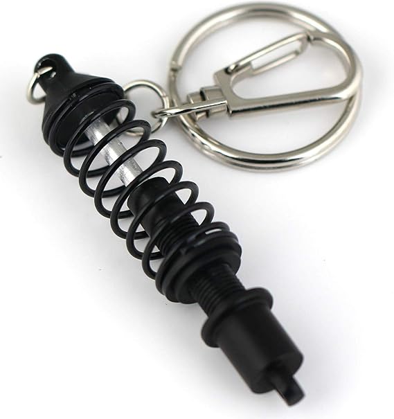 maycom Creative Hot Auto Part Model Coilover Shock Absorber Keychain Keyring Key Chain Ring Keyfob (Black)