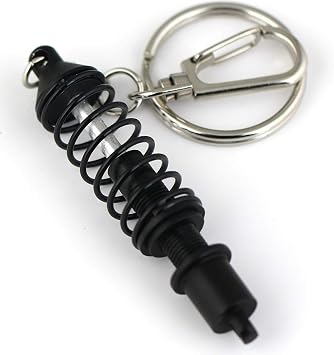 maycom Creative Hot Auto Part Model Coilover Shock Absorber Keychain Keyring Key Chain Ring Keyfob (Black)