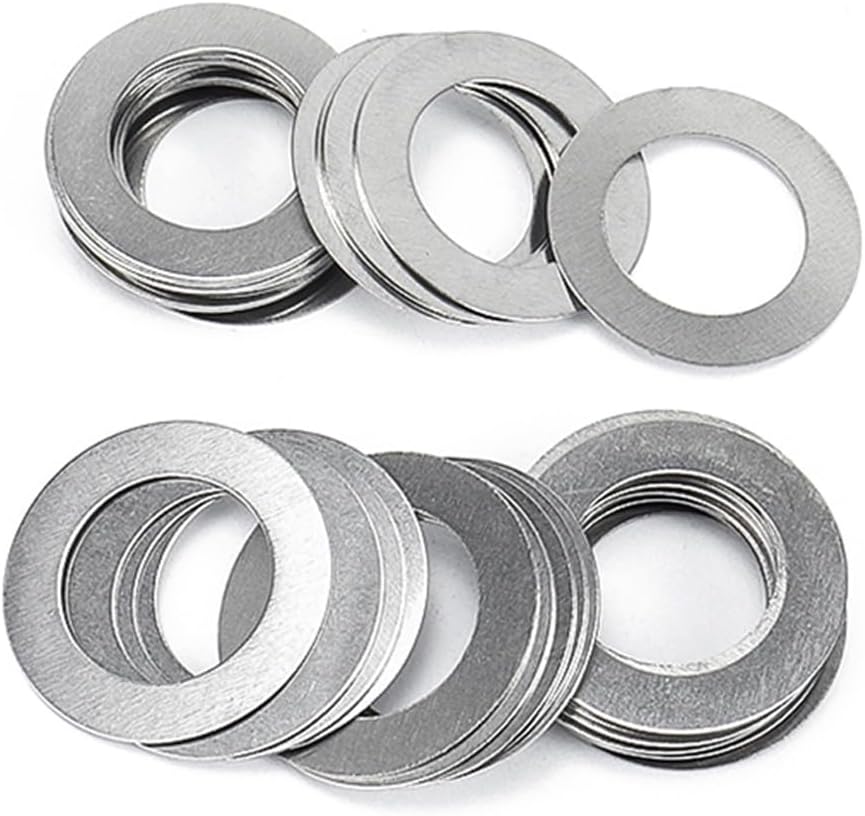 Washer,Flat washers, Lock washers 50pcs Ultrathin Adjust Gasket Shim, Thickness 0.1mm Washers for Screws, M2 to M8 Thin for Hoses(M4x7)