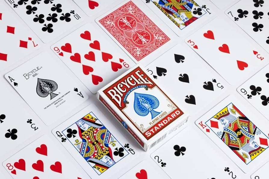 Amazon.com: Bicycle Rider Back Playing Cards, Standard Index, Red