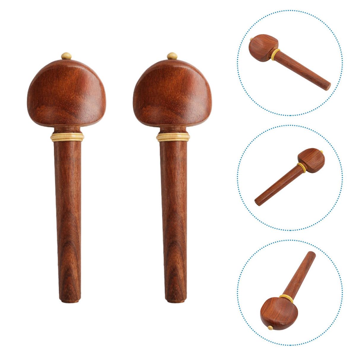 TOYANDONA 4 Pezzi Piroli in Legno per Violoncello da Accessori Professionali per Accordatura Superficie Liscia e Arrotondato Regalo per Musicisti e Studenti di Violoncello