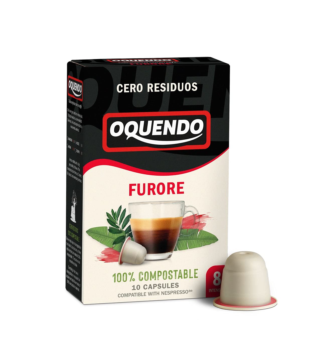 Oquendo Furore 100% cápsulas de café compatibles con nespresso, 90 cápsulas