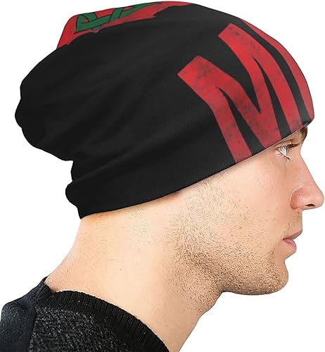 Miniatura 6 de Morish American America Amexem Marroquí Beanie Sombreros Hombres Navidad Sombreros Térmicos Unisex Sombrero de Punto Negro, Negro -