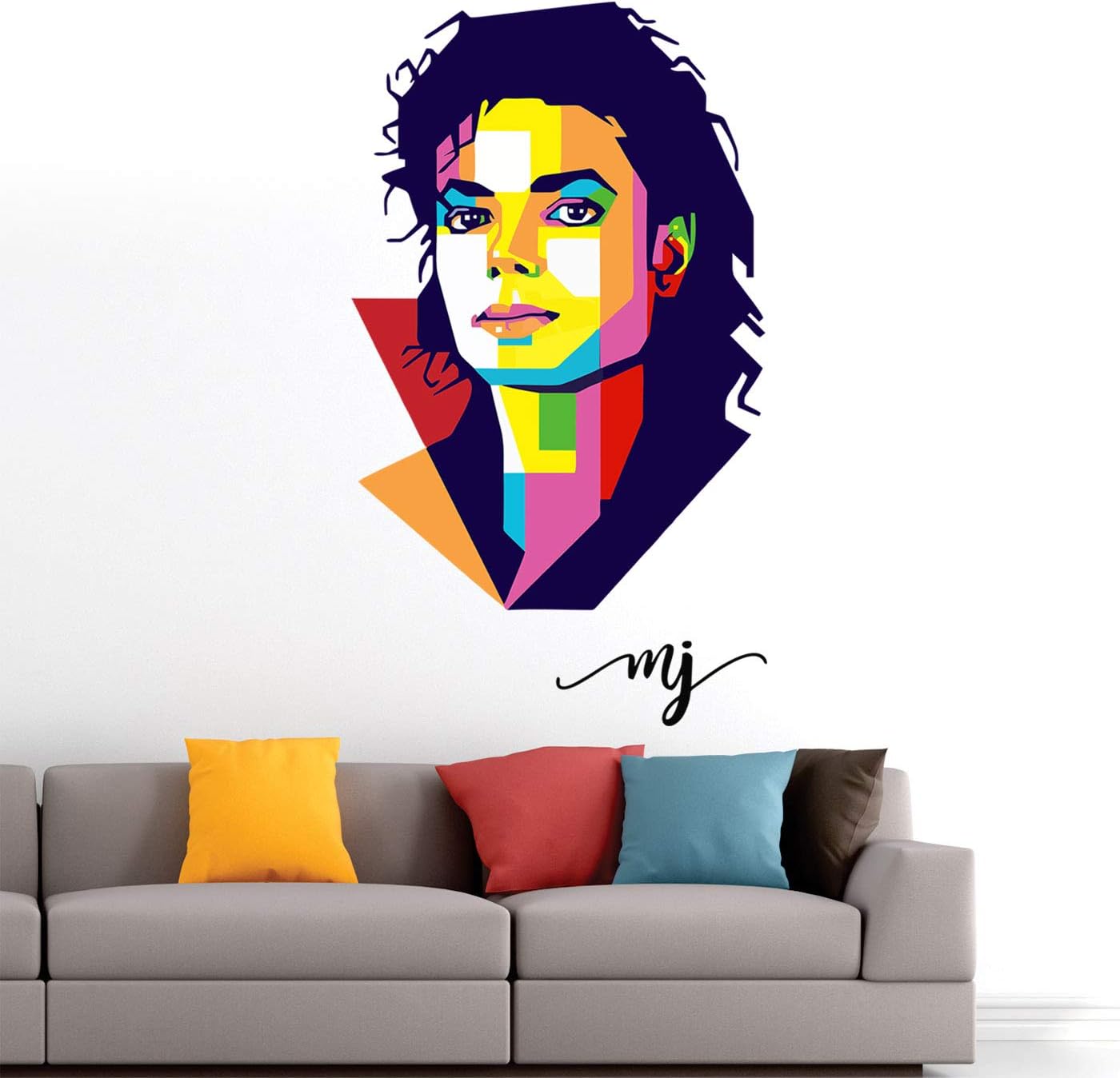 StickMe 'Michael Jackson - Music- Pop - King - Modern Art - Warp Art - Creative - Colourful Wall Sticker' -SM574 (PVC Vinyl - 105cm X 60 cm)