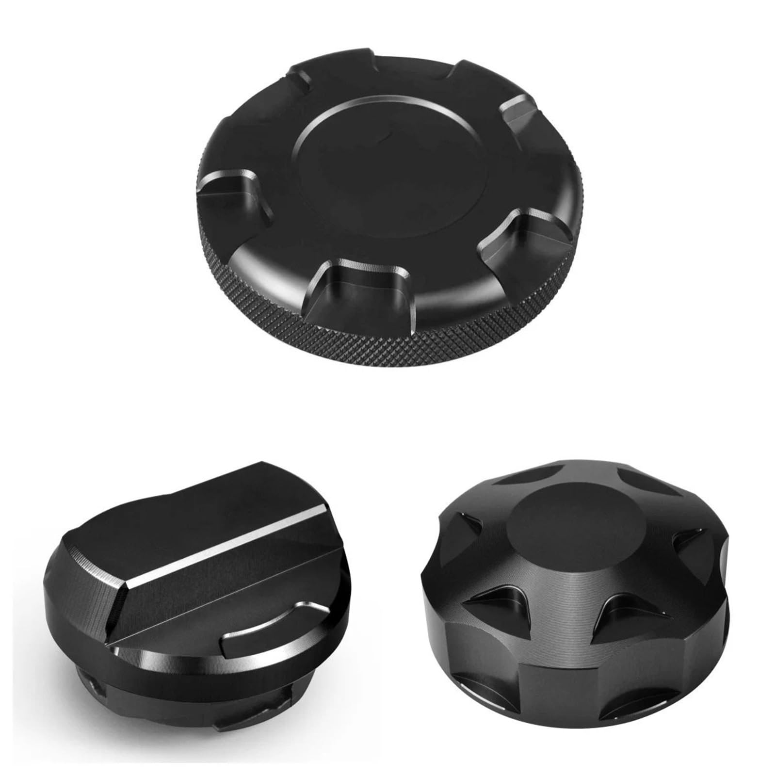 Para 7/7.5 R Para Tiguan MK2 A3 S3 RS3 Tapa de llenado aceite radiador y tapa Tapón llenado combustible(Black)