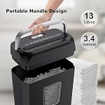 Bonsaii 6-Sheet Crosscut Paper Shredder for Home Use, Small Paper Shredder for Home Office, Portable Document Shredder with 3.4 Gal Wastebasket (C237-B)