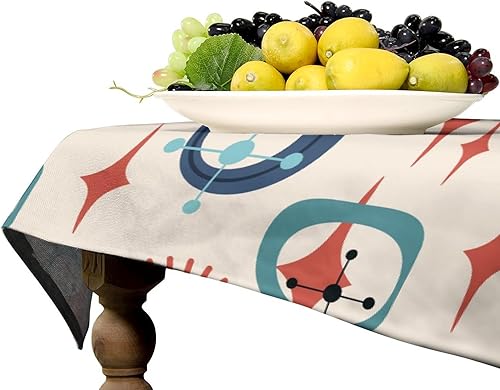 Miniatura 1250 de Mantel floral hippie, diseño retro de los años 70, naranja, rosa, azul, floral, bohemio, estampado estético de margaritas, para fiesta, picnic