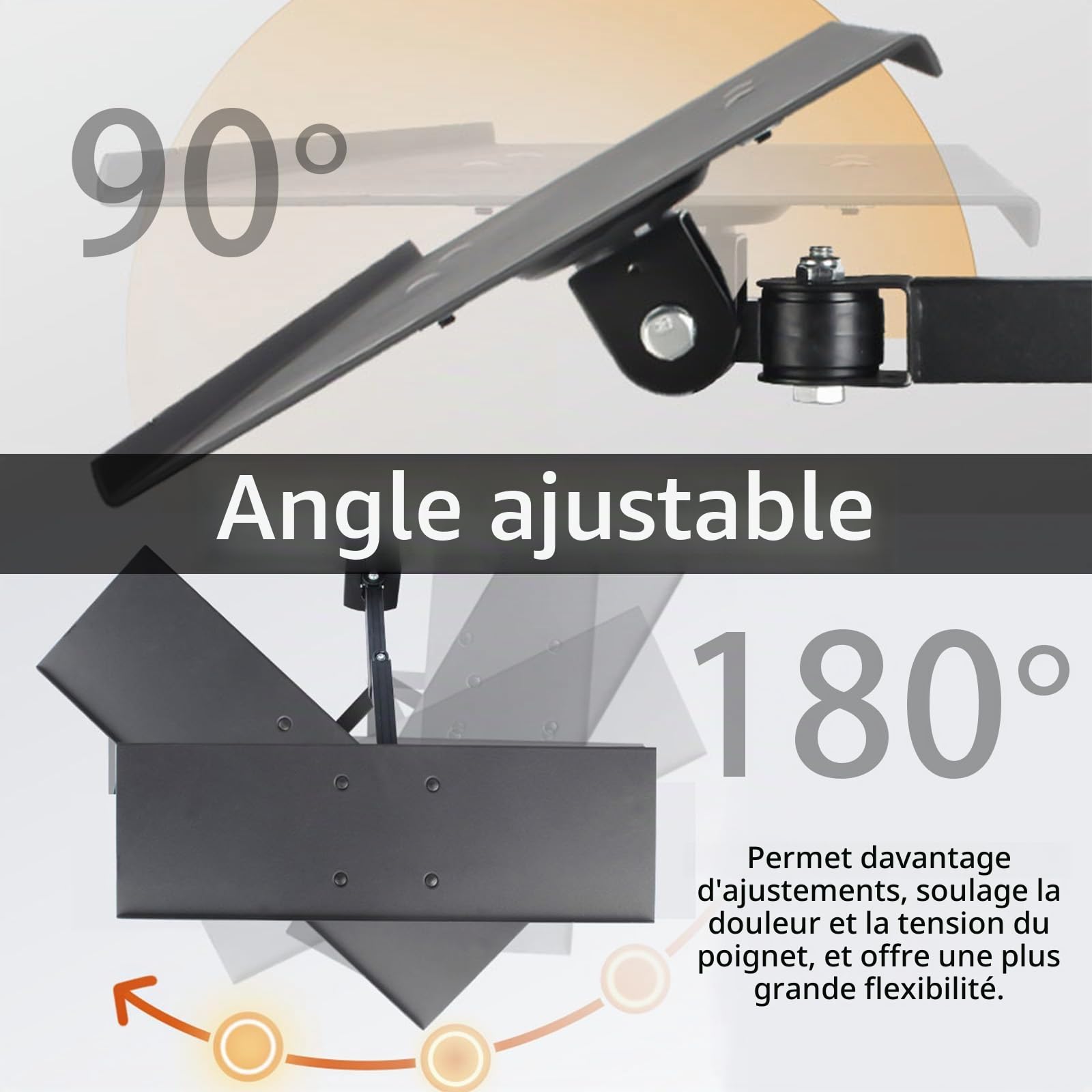 Support Clavier, Support Mural pour Plateau Pivotant et Pliable Transformation multidirectionnelle et Extensible pour Plateau de Clavier pour PC Bureau Domicile