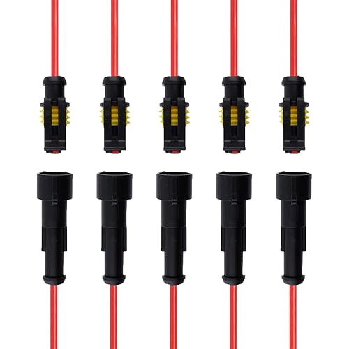 I Little Bamboo Conectores eléctricos impermeables de 1 clavija de 16 AWG macho y hembra de 16 AWG kit de enchufe de arnés de cable adecuado para