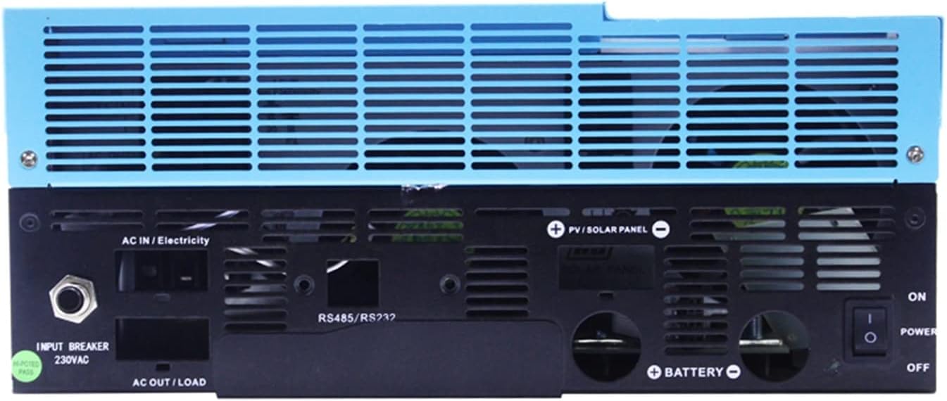 Rear panel connections of the HFFFXRCY 5.5KW Hybrid Solar Inverter