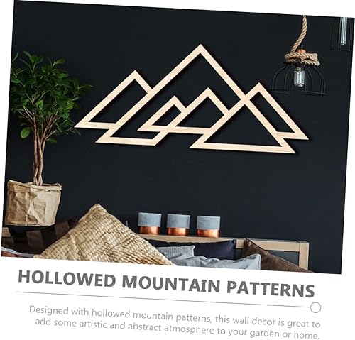 Vista 5 de HOMSFOU Hueco para pared, letrero de madera rústica, estante hueco de madera, geométrico, escena de oficina, granja, panel de arte de alambre