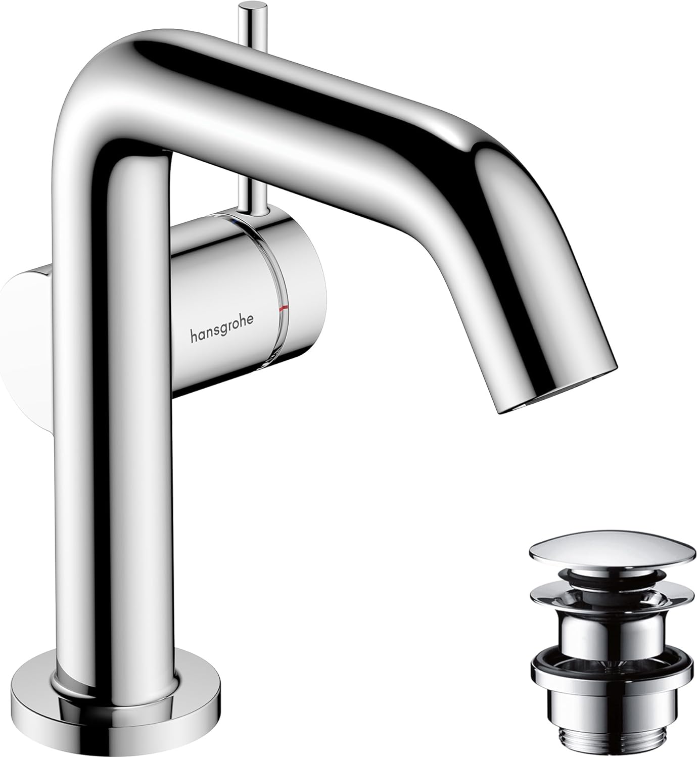 Hansgrohe 73320000 Tecturis S Single Lever Basin Mixer 110 Fine CoolStart EcoSmart+ with Push-Open Waste Set, Chrome, spout Height 110mm