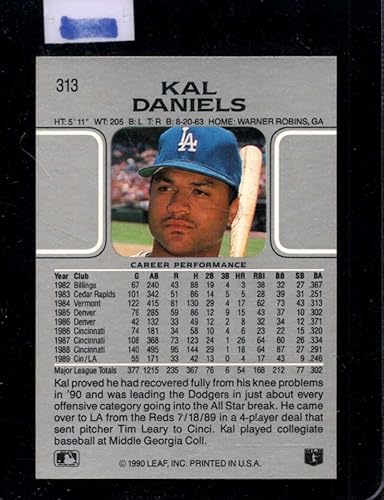 Miniatura 2 de 1990 LEAF #313 KAL DANIELS NMMT DODGERS