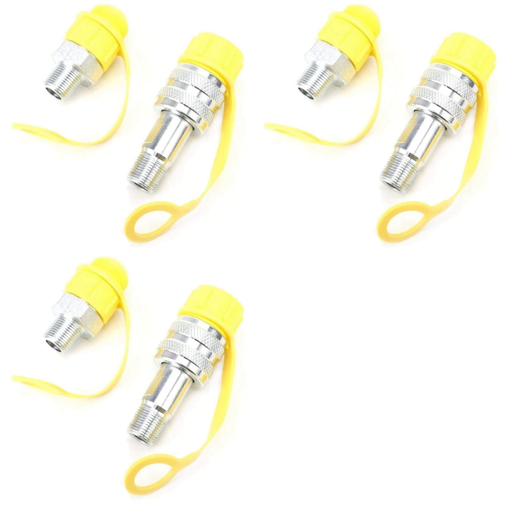 Jnchdghwa 3 Set of Hydraulic Fittings Quick Connector Zg3/8 High Pressure Tubing Male Connector Female Connector