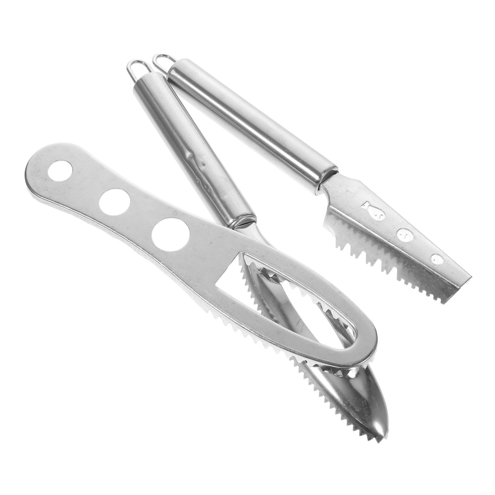 FUNOMOCYA 3 Pcs Stainless Steel Scale Remover Tool Efficient Fish Skin Cleaner for Easy Scale Removal Lightweight and Compact Kitchen Gadget for Home Chefs