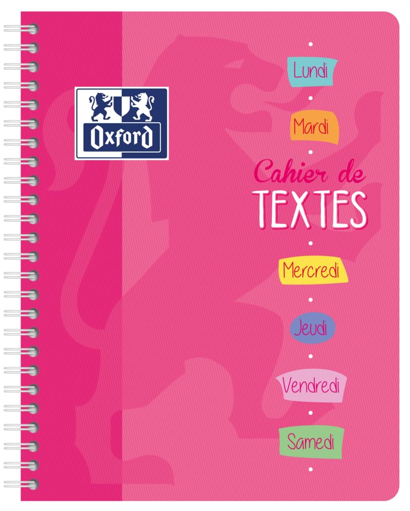 OXFORD Cahier de Textes 17x22cm Grands Carreaux Seyès 148 Pages Reliure Intégrale