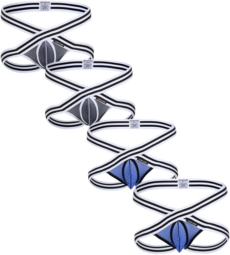 Mens Sexy Mesh Thongs Athletic Supporter Performance Jockstrap Elastic Waistband Underwear