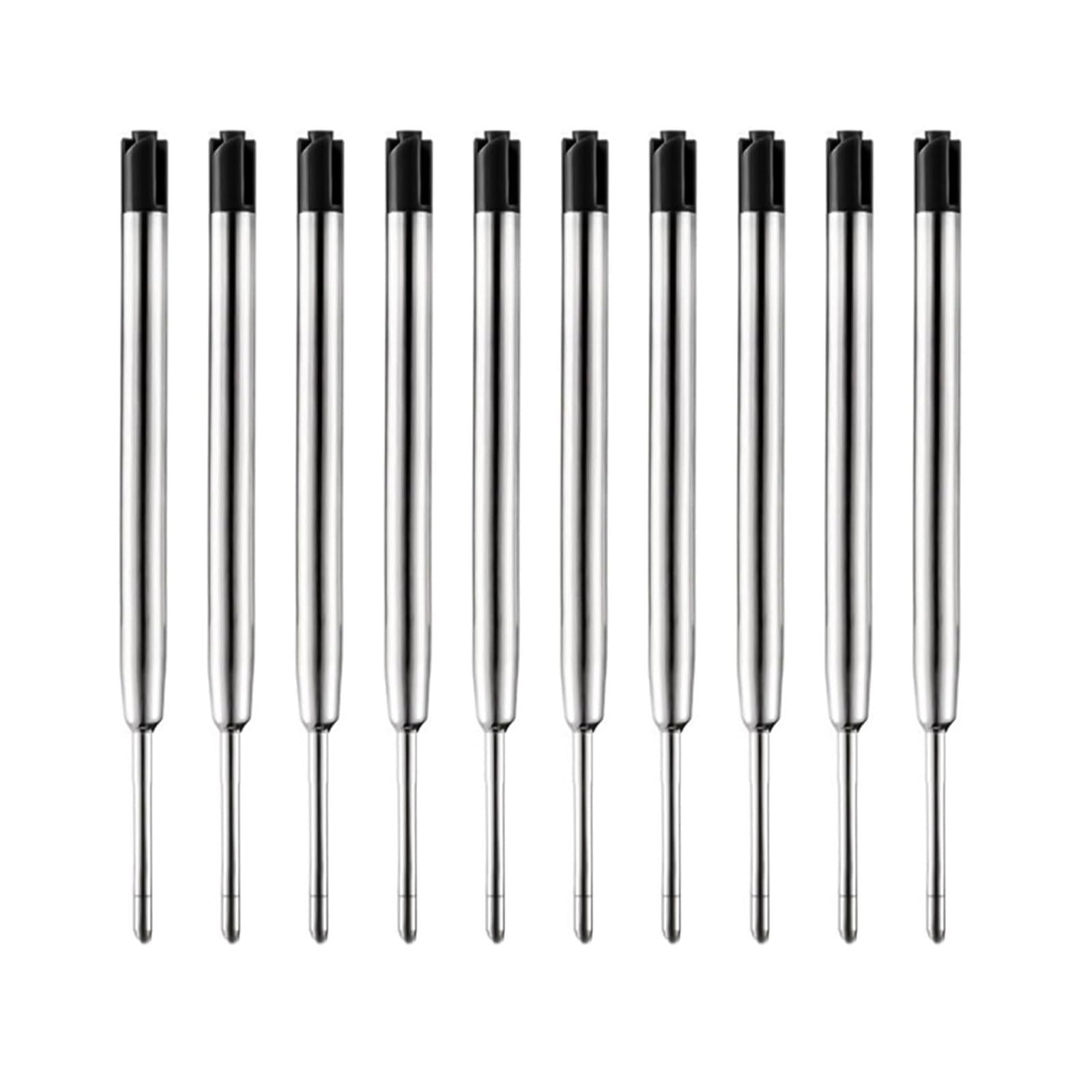 Parker Pen Refills Ballpoint Black Ink – 10 Pack Medium Point Compatible Replacement – Pen Refills for Parker Ballpoint Pens Jotter Style – Universal Black Ink Refills for Office School Writing