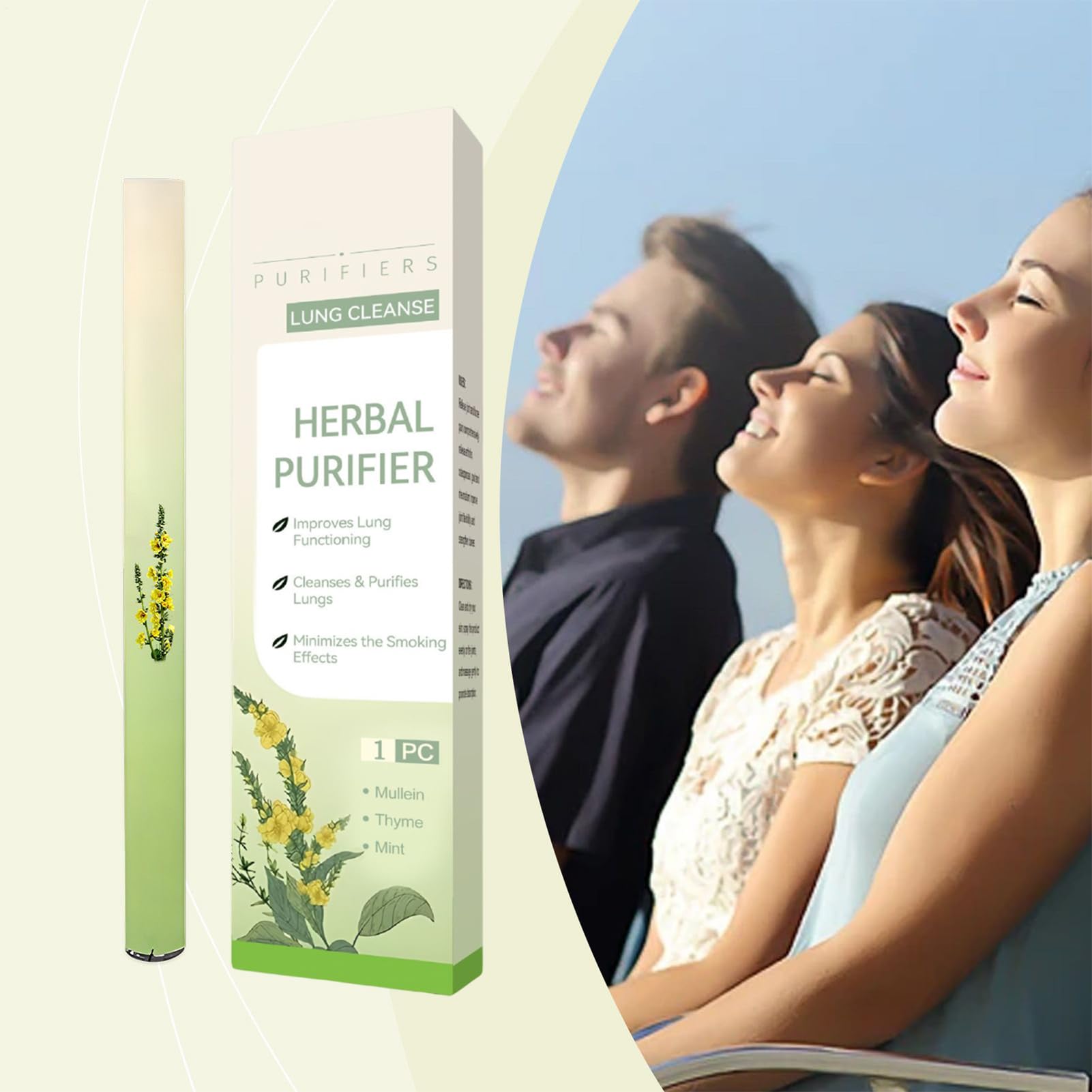 2 Purificatori Polmonari a base di Verbasco, Diffusori a Penna a Bases di Erbe Migliorati per Alleviare lo Stress, Inalatori Naturali per Respirare Meglio, Diffusore a Base di Verbasco Botanico