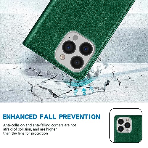 Image of ZZXX for iPhone 13 Pro Wallet Case Strong Magnetic 6.1 inch,Green