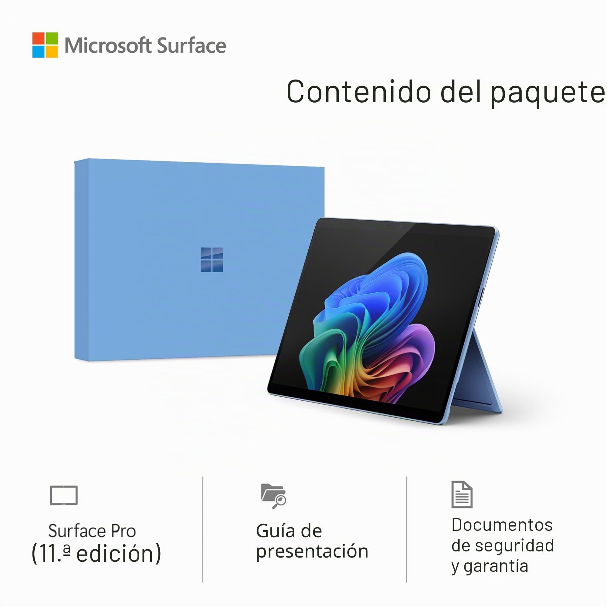 Microsoft Surface Pro (Cargador no Incluido) | Copilot+ PC | Pantalla táctil OLED 13 | Snapdragon® X Elite | 16GB RAM | SSD 512GB | Último Modelo, 11ª edición | Azul Zafiro