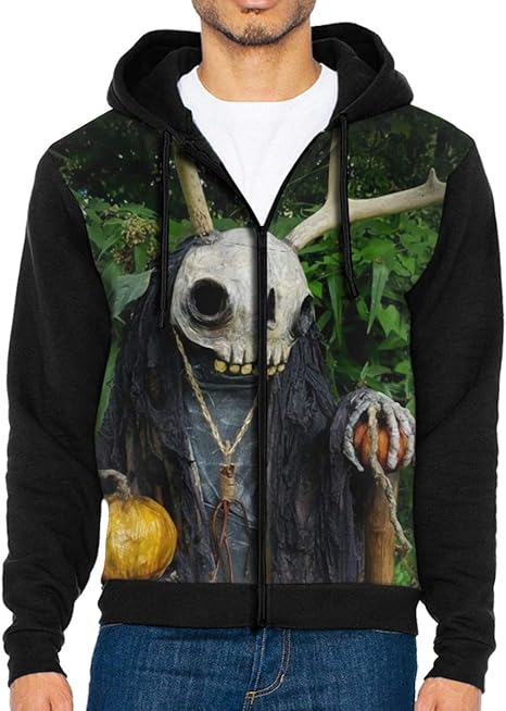 Amazon.com: Halloween Spooky Skull Scary Men Hoodies Jacket Coat Hooded Sweatshirts Sweater T 