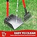 Ormalla Pooper Scooper for Dogs, Sturdy Stainless Steel Dog Poop Scooper for Large Medium Small Dogs, Detachable Metal Rake & Tray Set for Yard, Grass, Dirt or Gravel (Red)
