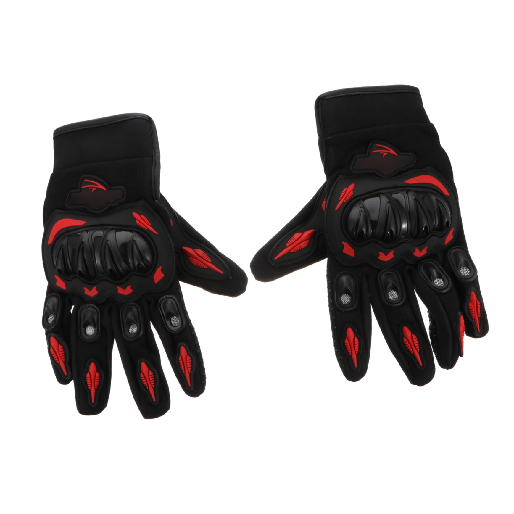 Ipetboom 1Pair Breathable Cycling Gloves for Outdoor Riding Skid Motorcycle Gloves with Protective Shell Comfortable Fit for Men and Women Red
